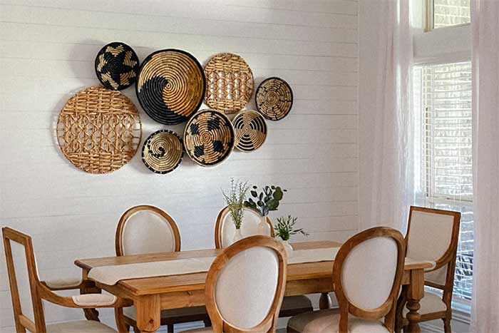 تزئین با سبد حصیری 